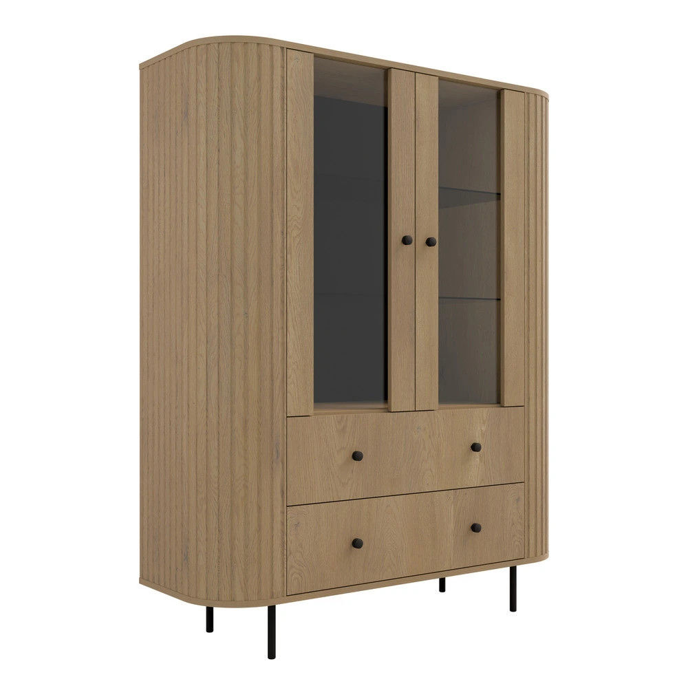 witryna do salonu Ovalio dąb cremona