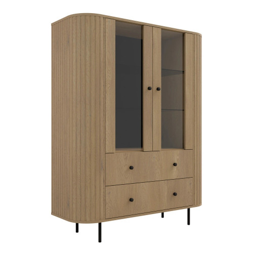 witryna do salonu Ovalio dąb cremona