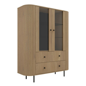 witryna do salonu Ovalio dąb cremona