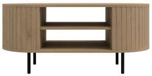 Stolik kawowy do salonu OVALIO 100 cm – dąb cremona, nowoczesny