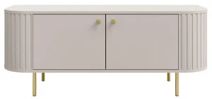 Szafka RTV do salonu z szafkami 123 cm OVALIO – beż piaskowy