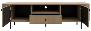 nowoczesna szafka rtv Ovalio 180 cm dąb cremona