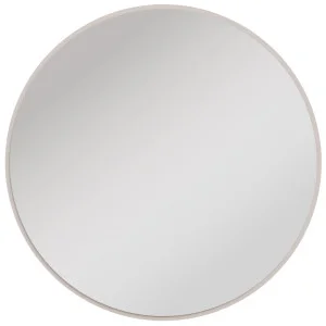 Okrągłe lustro OVALIO 100 cm wiszące – beż piaskowy