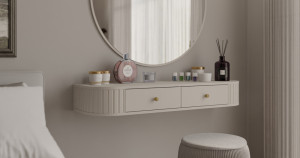 okrągłe lustro do salonu Ovalio