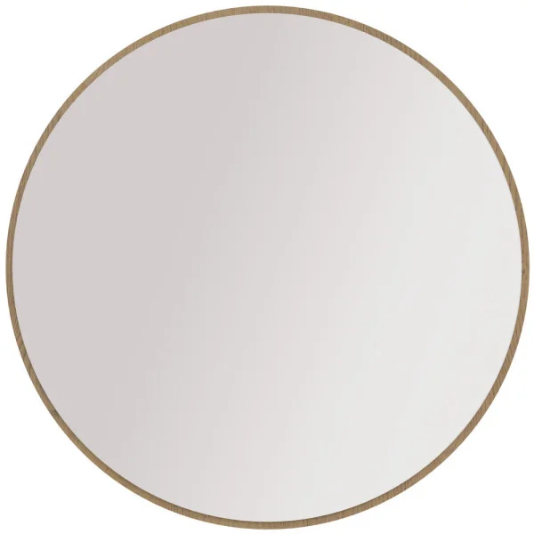 Okrągłe lustro OVALIO 100 cm wiszące – dąb cremona