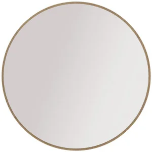 Okrągłe lustro OVALIO 100 cm wiszące – dąb cremona