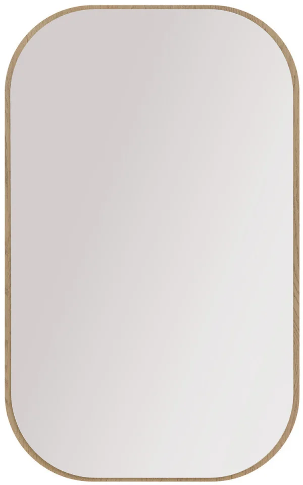 Owalne lustro wiszące OVALIO 110 × 68 cm – dąb cremona