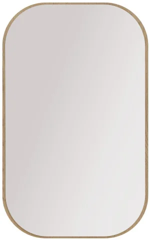 Owalne lustro wiszące OVALIO 110 × 68 cm – dąb cremona