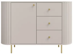 Komoda z szufladami i szafką 123 cm OVALIO – beż piaskowy