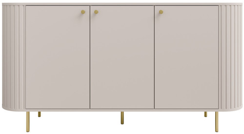 pojemna komoda trzydrzwiowa Ovalio 165 cm beż piaskowy