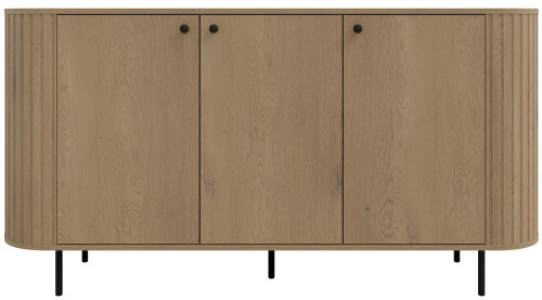 pojemna komoda trzydrzwiowa Ovalio 165 cm dąb cremona