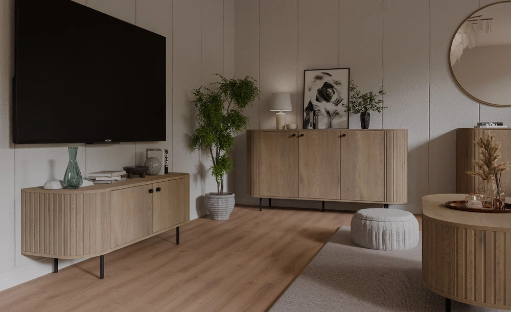 elegancka komoda trzydrzwiowa Ovalio