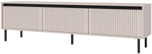 Szeroka szafka RTV OSAKA 179 cm z szufladami do salonu, nowoczesna, beż piaskowy