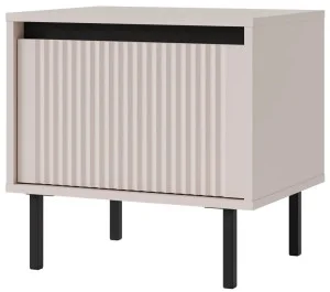 Stolik nocny OSAKA 52 cm, do sypialni, nowoczesny, beż piaskowy