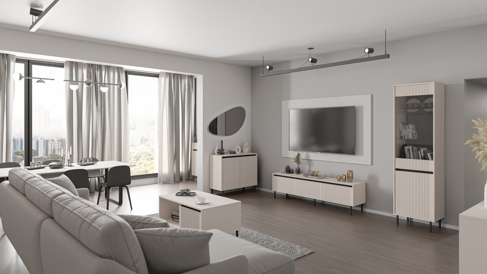 Nowoczesna komoda OSAKA 100 cm dwudrzwiowa beż piaskowy