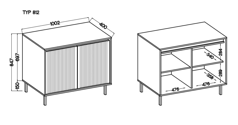 Nowoczesna komoda OSAKA 100 cm dwudrzwiowa beż piaskowy