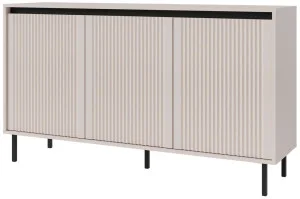 Trzydrzwiowa komoda OSAKA 149 cm do salonu, pojemna, beż piaskowy