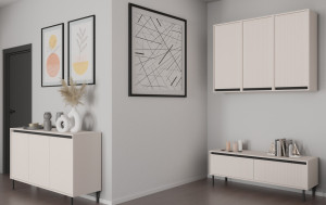 Komoda OSAKA 149 cm trzydrzwiowa beż piaskowy