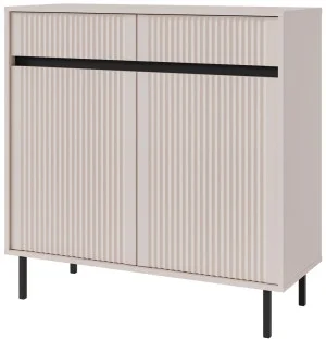 Nowoczesna komoda OSAKA 100 cm dwudrzwiowa z szufladami - beż piaskowy