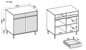 Komoda OSAKA 100 cm z szufladami beż piaskowy