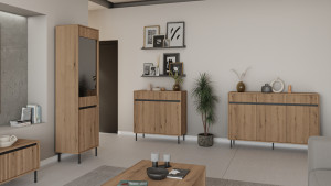 komoda do salonu OSAKA 149 cm z szufladami dąb evoke