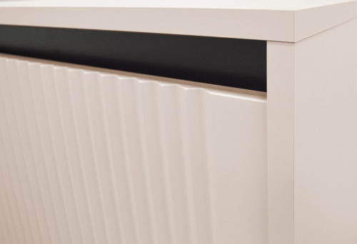 Witryna do salonu OSAKA 56 cm, wysoka i przeszklona, beż piaskowy | Witryny z podświetleniem LED Desire Furniture