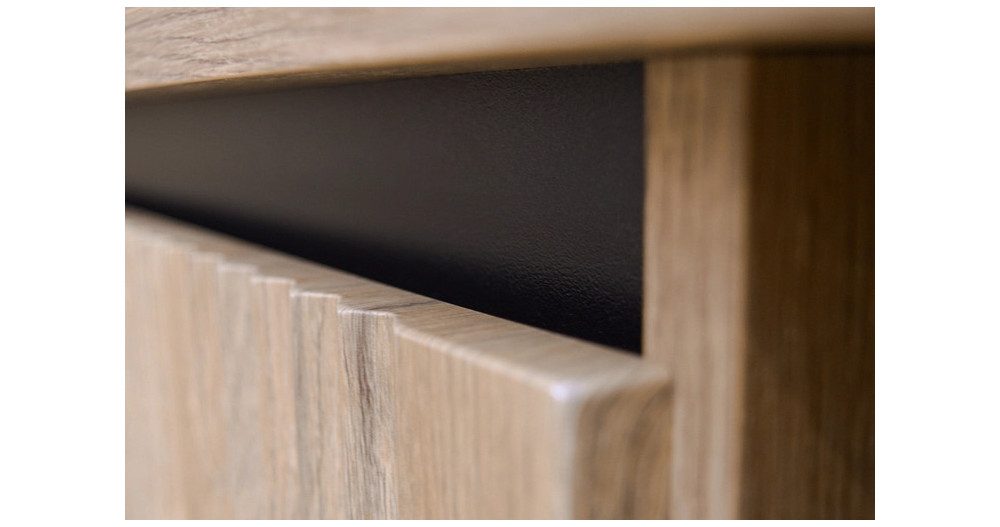 Witryna do salonu OSAKA 56 cm, wysoka i przeszklona, dąb evoke | Witryny z podświetleniem LED Desire Furniture