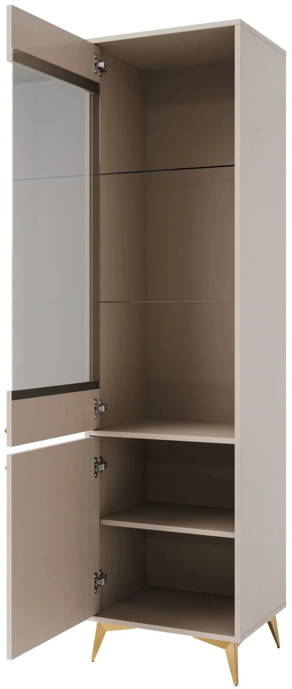 wysoka witryna do salonu TOKYO 52 cm beż piaskowy