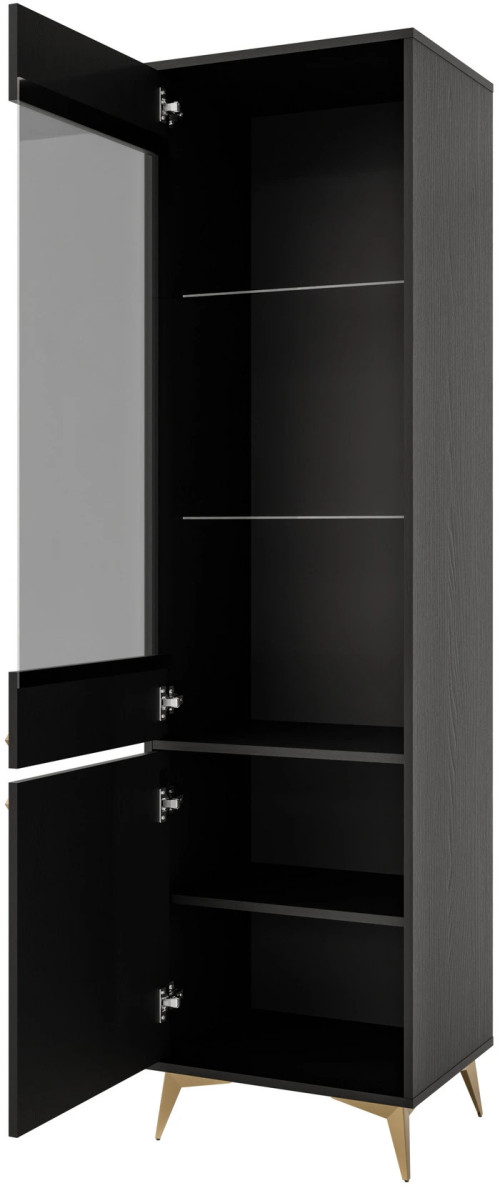 wysoka witryna do salonu TOKYO grafitowa