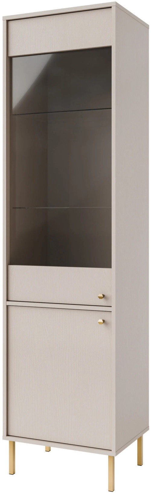 wysoka witryna do salonu TOKYO 52 cm beż piaskowy