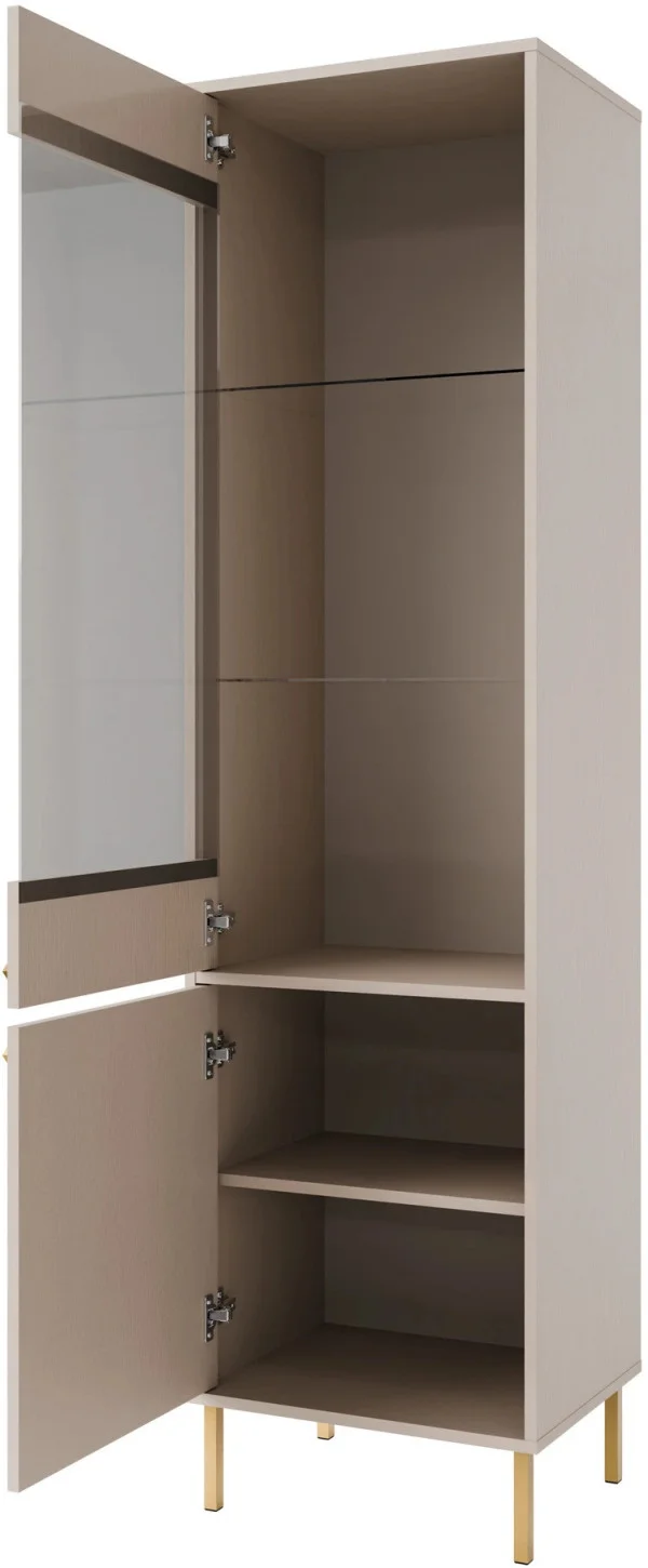 wysoka witryna do salonu TOKYO 52 cm beż piaskowy