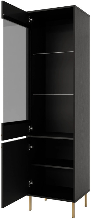 wysoka witryna do salonu TOKYO grafitowa