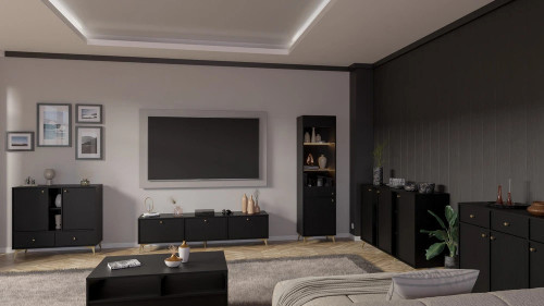 Prostokątny stolik kawowy TOKYO 100 cm, do salonu, czarny grafit, nogi rozgwiazda | Stoliki kawowe Desire Furniture