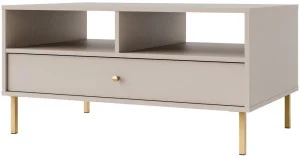 Prostokątny stolik kawowy TOKYO 100 cm, do salonu, beż piaskowy, nogi proste