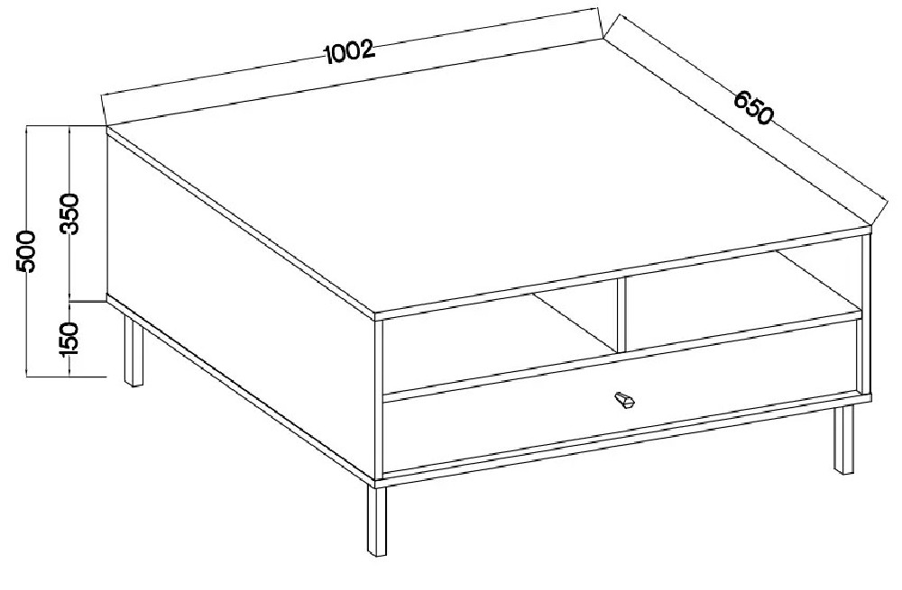 Prostokątny stolik kawowy TOKYO 100 cm, do salonu, beż piaskowy, nogi proste | Stoliki kawowe Desire Furniture