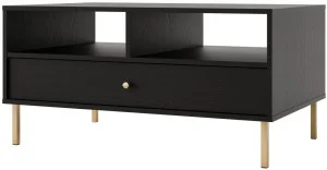 Prostokątny stolik kawowy TOKYO 100 cm, do salonu, czarny grafit, nogi proste