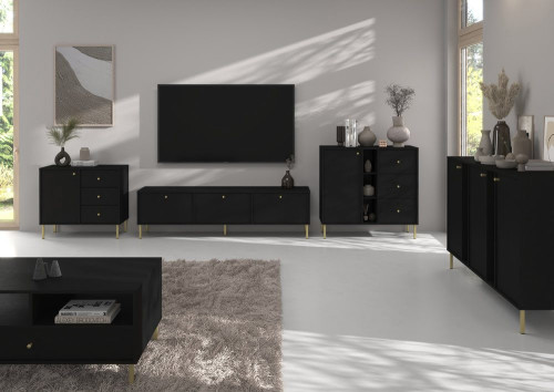 minimalistyczny stolik kawowy TOKYO 100 cm - czarny stolik do salonu