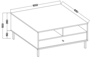 Prostokątny stolik kawowy TOKYO 100 cm, do salonu, czarny grafit, nogi proste | Stoliki kawowe Desire Furniture
