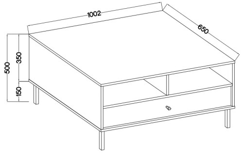 Prostokątny stolik kawowy TOKYO 100 cm, do salonu, eukaliptus, nogi proste | Stoliki kawowe Desire Furniture