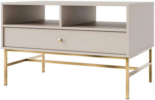 prostokątny stolik kawowy TOKYO 100 cm beż piaskowy na metalowym stelażu