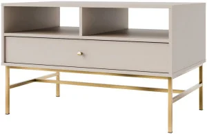 Prostokątny stolik kawowy TOKYO 100 cm, do salonu, beż piaskowy, stelaż