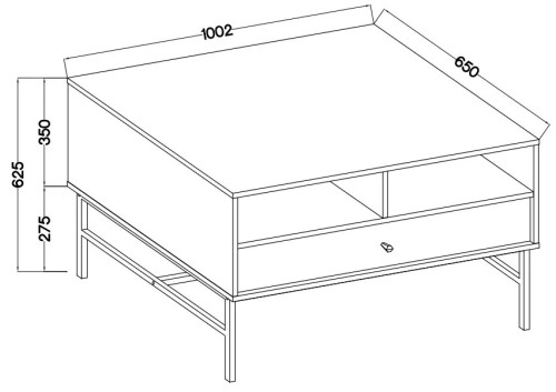 Prostokątny stolik kawowy TOKYO 100 cm, do salonu, czarny grafit, stelaż | Stoliki kawowe Desire Furniture