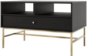 Prostokątny stolik kawowy TOKYO 100 cm, do salonu, czarny grafit, stelaż