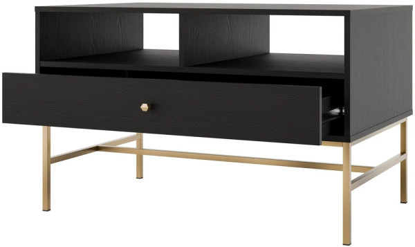 prostokątny stolik kawowy TOKYO 100 cm czarny grafit metalowy stelaż