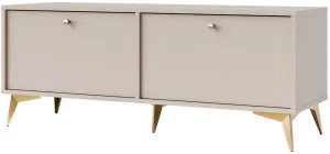 Mała szafka pod telewizor TOKYO 120 cm, beż piaskowy, nogi rozgwiazda