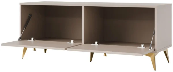 mała szafka pod telewizor TOKYO 120 cm beż piaskowy nogi rozgwiazda
