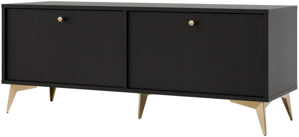 Mała szafka pod telewizor TOKYO 120 cm, czarny grafit, nogi rozgwiazda