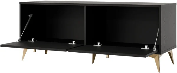 mała szafka pod telewizor TOKYO 120 cm czarny grafit nogi rozgwiazda