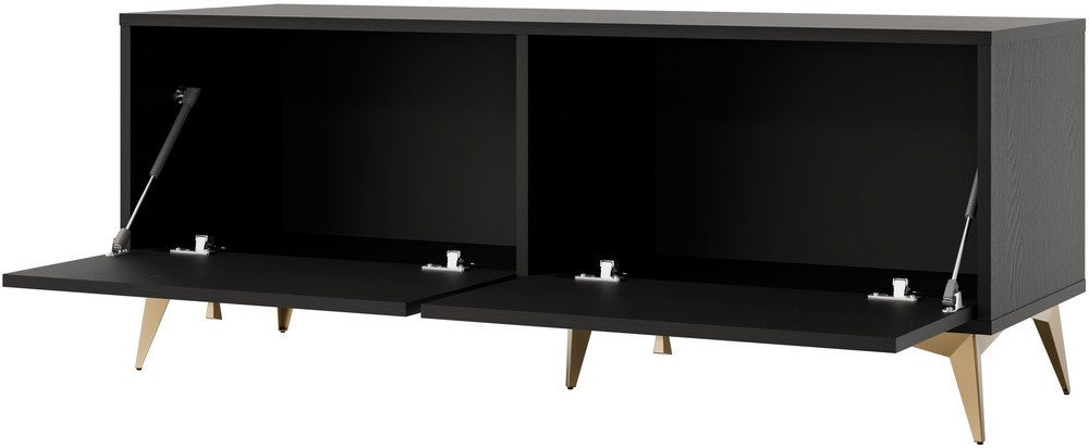 szafka rtv Tokyo 120 cm czarny grafit na metalowych nogach