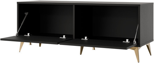 szafka rtv Tokyo 120 cm czarny grafit na metalowych nogach